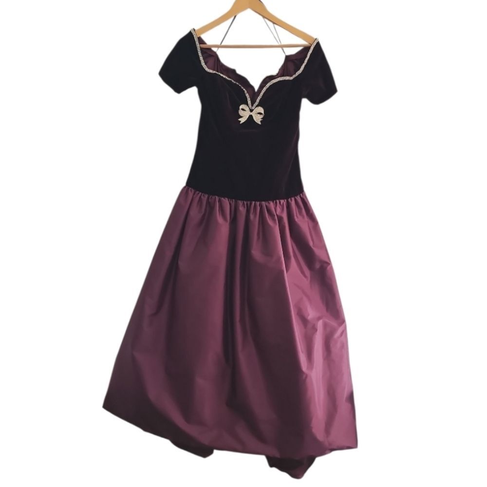 After Five by Julie Duroche Velvet Party Dress Women’s Sz M Union Made USA